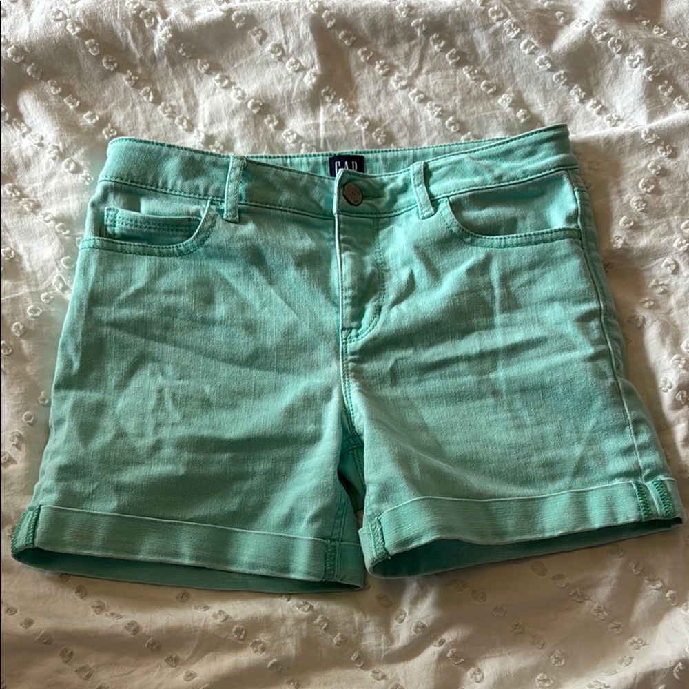 GAP Girls Light Teal Denim Shorts